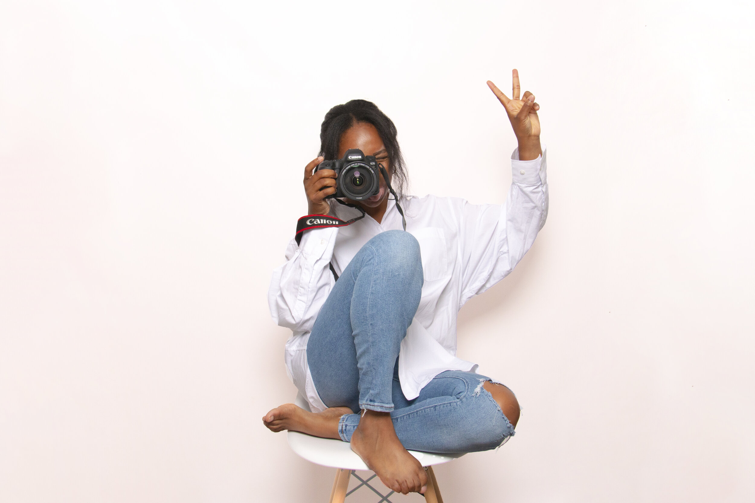 Me on my Little Pop-Up Studio (backdrop: light pink)